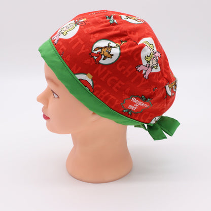 Grinch Nurse Scrub Cap/Ponytail Holder
