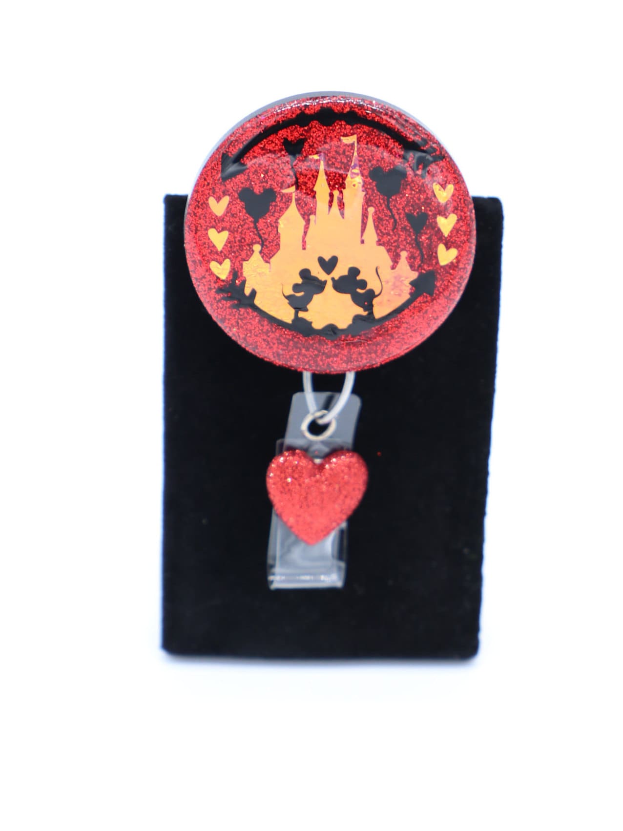 Mickey & Minnie Valentine Nurse Badge Reel