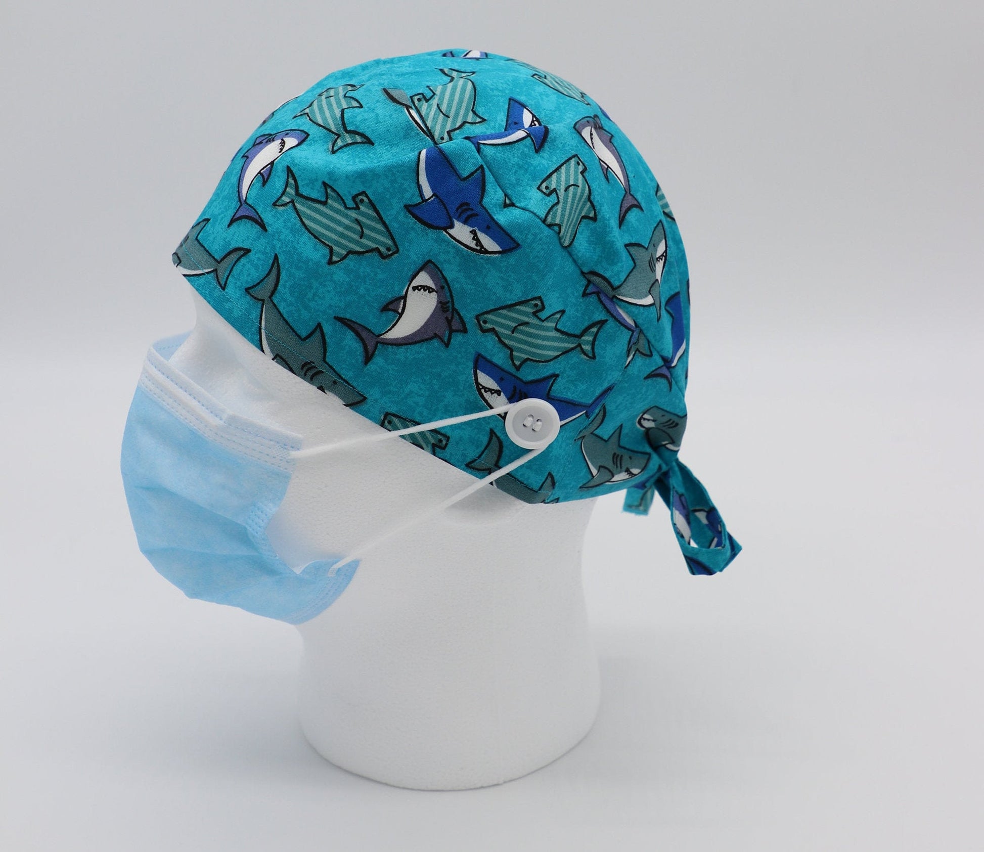 Men's Scrub Cap, Unisex Scrub Cap, Men's Tie Back Scrub Cap, Shark Scrub Cap, Medical Surgical Scrub Cap, Nurse Scrub Cap, Men's Skull Cap