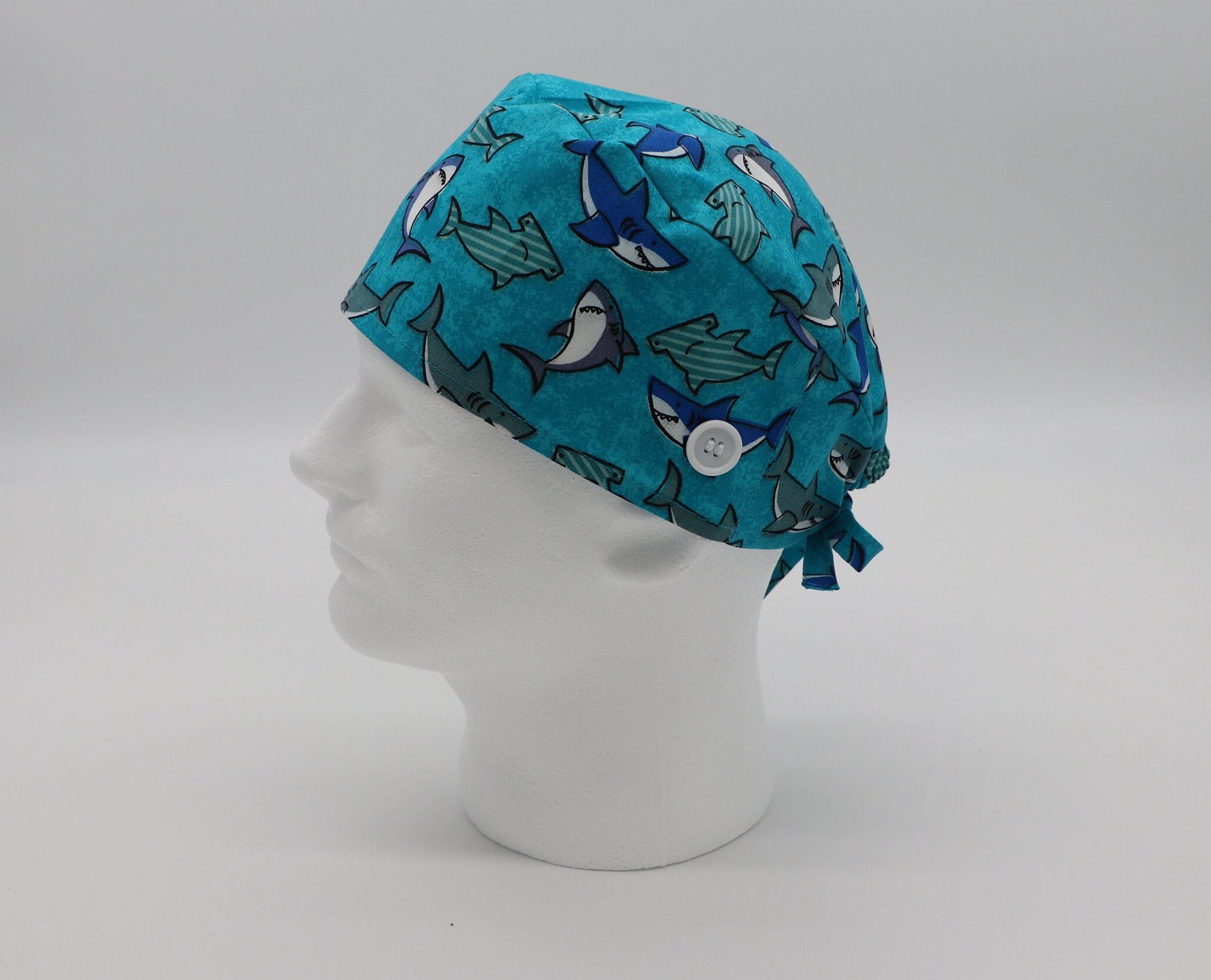 Men's Scrub Cap, Unisex Scrub Cap, Men's Tie Back Scrub Cap, Shark Scrub Cap, Medical Surgical Scrub Cap, Nurse Scrub Cap, Men's Skull Cap