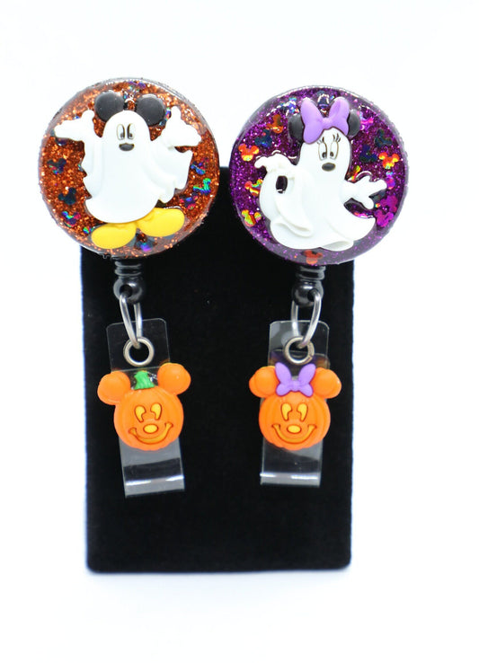 Mickey or Minnie Halloween Badge Reel, Halloween Nurse Badge Reel, Disney Halloween Badge Reel