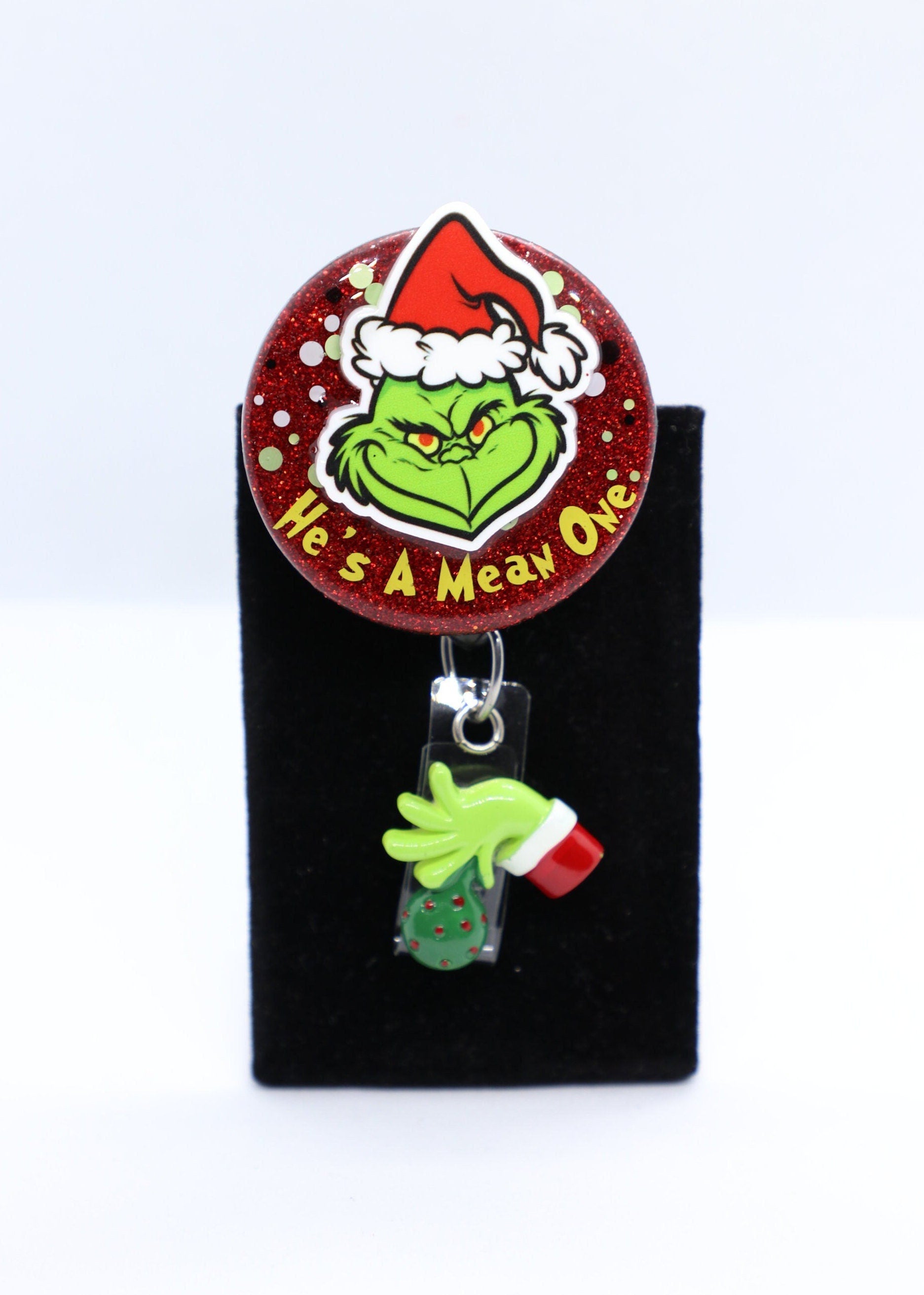 Grinch Nurse Badge Reel, He's A Mean One Grinch Badge Reel, Christmas Badge Reel