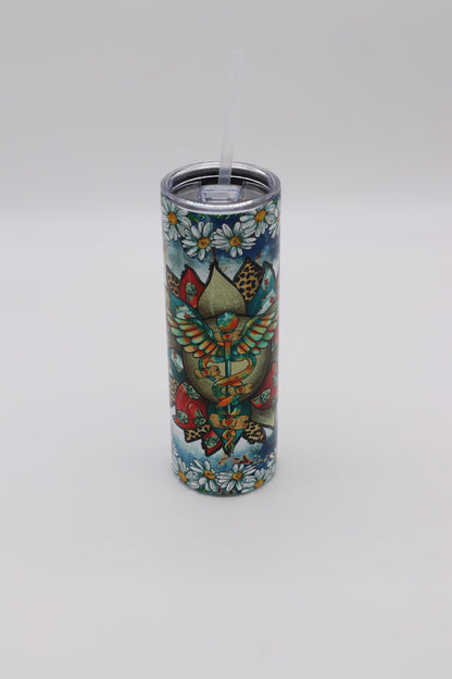 Nurse Tumbler, 20oz Tumbler, Sublimation Tumbler, Nurse Gift, Nurse Graduation Gift, RN Tumbler, Sunflower Tumbler, Nursing Student Tumbler